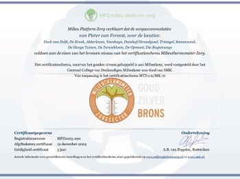 Elf locaties Pieter van Foreest bekroond met bronzen milieucertificaat