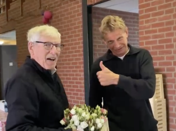 Vrijwilliger Bernhard en zijn dochter op Tour de Westland